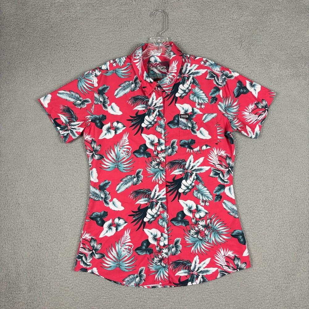 Dixxon Flannel Co The Miami Shirt Women’s Medium Red Tropical Floral Resort Fun